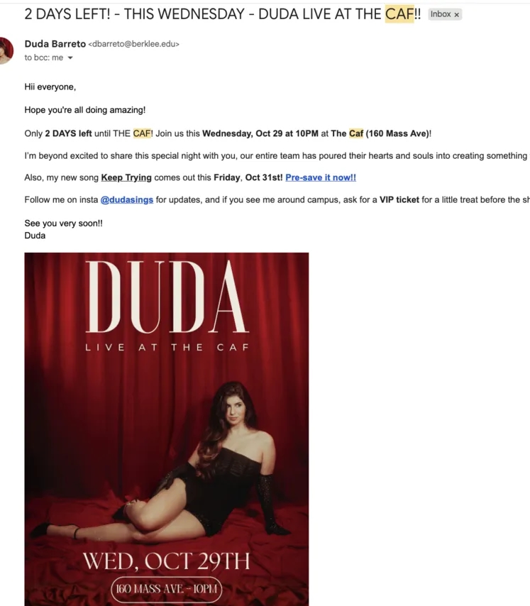 Campaign email marketing for the CAF show