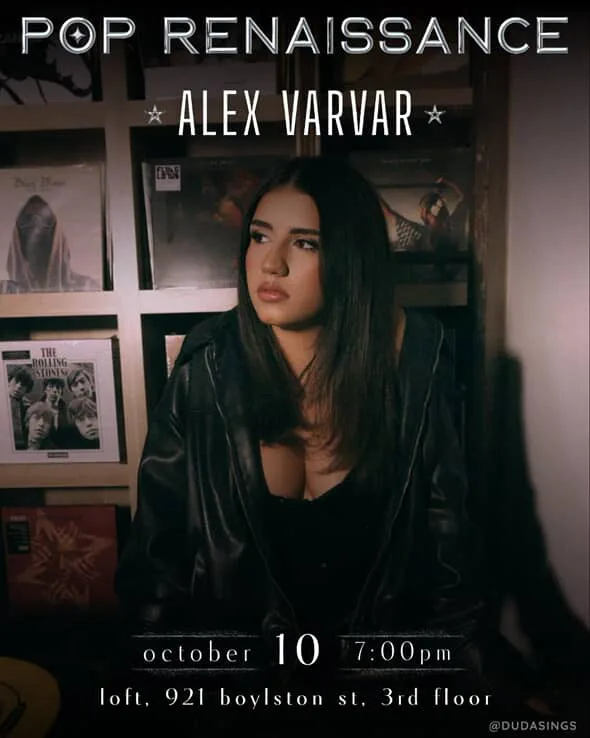 Pop Renaissance event poster featuring Bella, Duda and Alex